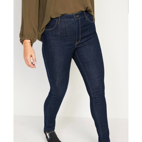 Old Navy Denim - Women's Old Navy High-Waisted Super Skinny Jeans Dark Denim 16 Petite NWT